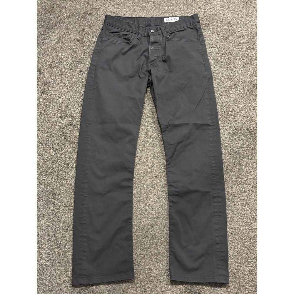 Gustin Mens 30x30 California Straight Gray Chino Pants‎ Button Fly